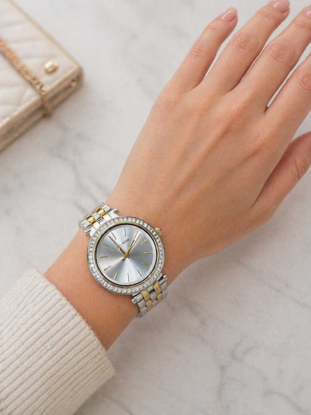 Michael Kors Two-Tone Woman’s Bracelet Watch in Silver and Gold